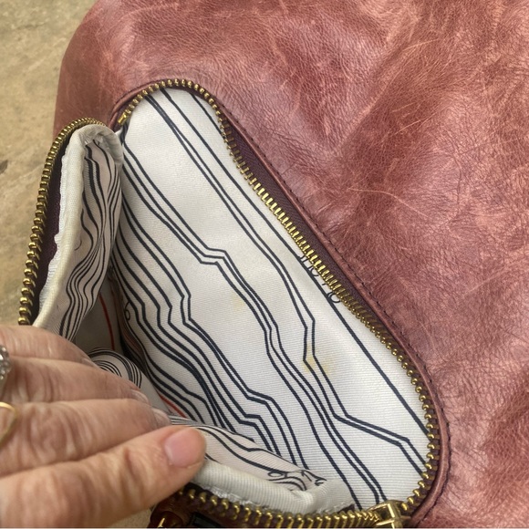 She+lo boho Burgundy Leather Shoulder crossbody Bag - Picture 9 of 15